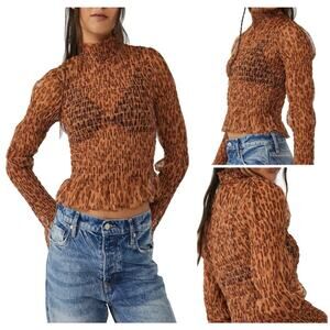 NWT‎ Free People Hello There Top in Leopard